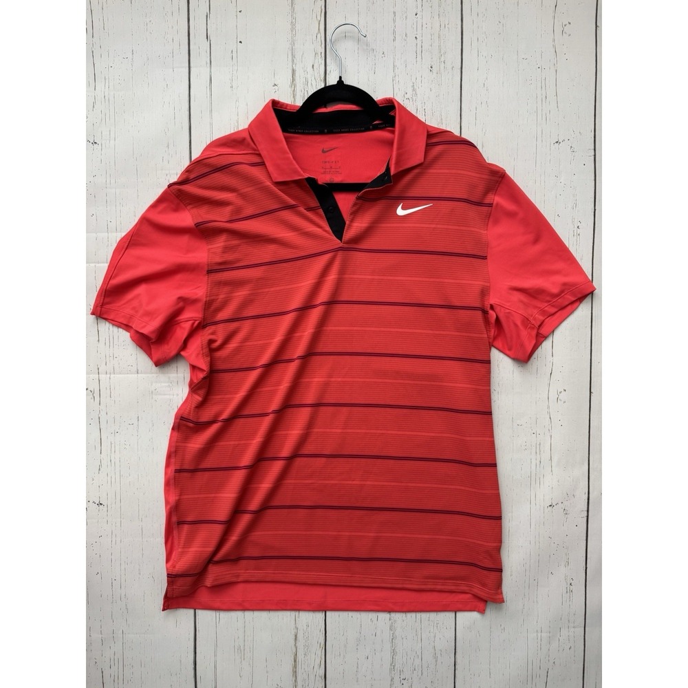 Brand New Nike Golf Tiger Woods Polo DR5318-850 Red Ember Men's Size Medium M